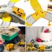 WTOR Toys 236Pcs Construction Toys Race Track Car Kids Boys Toys Set with 6pcs Construction Race Cars Flexible Track Playset Road Traffic Sign Bridge for Kids Age  over 7